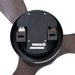 Smarter Deckenventilator schwarz mit Holzprint 132cm inkl. LED Dimmbar mit Fernbedienung - Joly