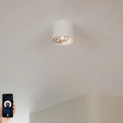 Smarter, dreh- und neigbarer Aufbaustrahler weiß inkl. Wifi GU10 111mm - Impact