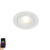 Smarter Einbaustrahler Weiß Rund IP44 inkl. Wifi GU10 50mm - Xena
