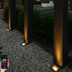 Smarter Erdspießstrahler schwarz verstellbar IP65 inkl. Wifi GU10 50mm - Oneon