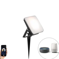 Smarter Heizkörper schwarz 14,5 cm inkl. LED IP65 mit Erdungsstift - Ruud