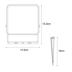 Smarter Heizkörper schwarz 14,5 cm inkl. LED IP65 mit Erdungsstift - Ruud