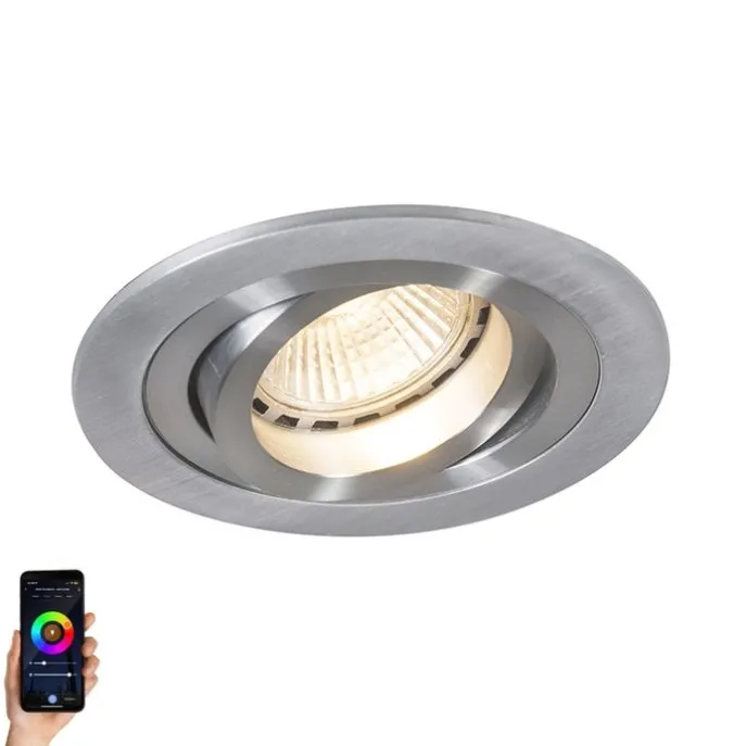 Smarter moderner Einbaustrahler Stahl inkl. Wifi GU10 Lichtquelle - Rondoo