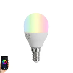 Smartes E14 LED-Leuchtmittel G45 Opal RGBW 4,9W 470lm 2700-6500K