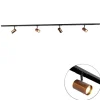Smartes 1-Phasen-Schienensystem inkl. 4 WiFi GU10 Dunkelbronze - Jeana