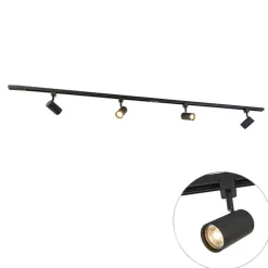 Smartes 1-phasiges Schienensystem mit 4 WiFi GU10 Spots Schwarz - Iconic Jeana