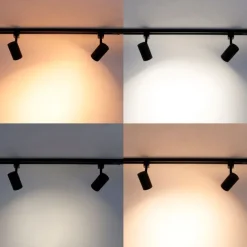 Smartes 1-phasiges Schienensystem mit 4 WiFi GU10 Spots Schwarz - Iconic Jeana