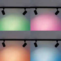 Smartes 1-phasiges Schienensystem mit 4 WiFi GU10 Spots Schwarz - Iconic Jeana