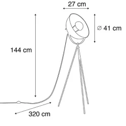 Smartes Stehlampen-Stativ schwarz inkl. Wifi A60 - Magna 40 Eglip