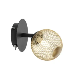 Spot schwarz mit gold verstellbar - Athens Wire