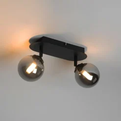 Spot schwarz mit Rauchglas 2-Licht verstellbar - Athen