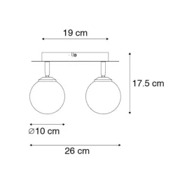 Spot schwarz mit Rauchglas 2-Licht verstellbar - Athen