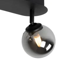 Spot schwarz mit Rauchglas 2-Licht verstellbar - Athen