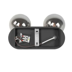 Spot schwarz mit Rauchglas 2-Licht verstellbar - Athen