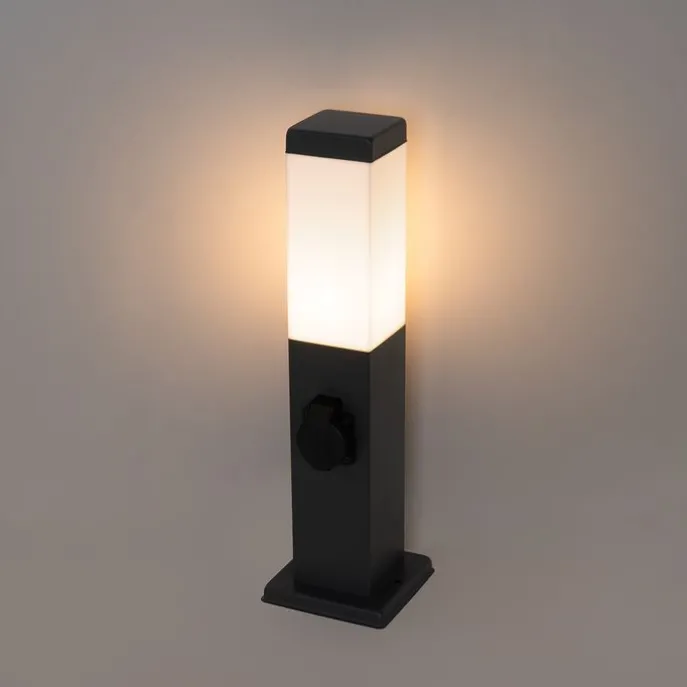 Steh-Außenleuchte dunkelgrau 45 cm mit Fassung IP44 - Malios