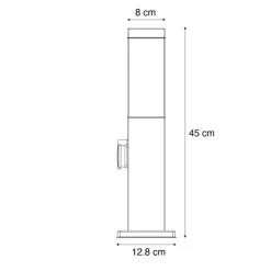Steh-Außenleuchte dunkelgrau 45 cm mit Fassung IP44 - Malios