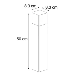 Stehende Außenlampe schwarz 50 cm IP44 mit Rauchglaseffekt - Dänemark