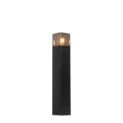 Stehende Außenlampe schwarz 50 cm IP44 mit Rauchglaseffekt - Dänemark