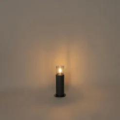 Stehende Außenleuchte schwarz mit Rauchschirm 30 cm IP44 - Odense