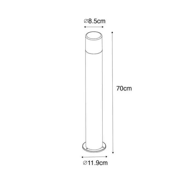 Stehende Außenleuchte schwarz mit Rauchschirm 70 cm - Odense