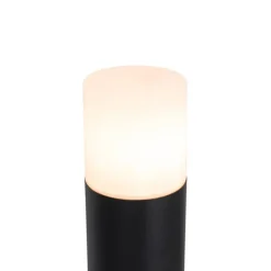 Stehende Außenleuchte schwarz mit Opalschirm 70 cm - Odense