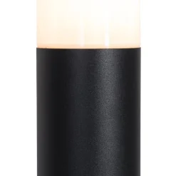 Stehende Außenleuchte schwarz mit Opalschirm 70 cm - Odense