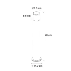 Stehende Außenleuchte schwarz mit Opalschirm 70 cm - Odense
