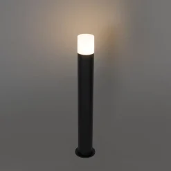 Stehende Außenleuchte schwarz mit Opalschirm 70 cm - Odense