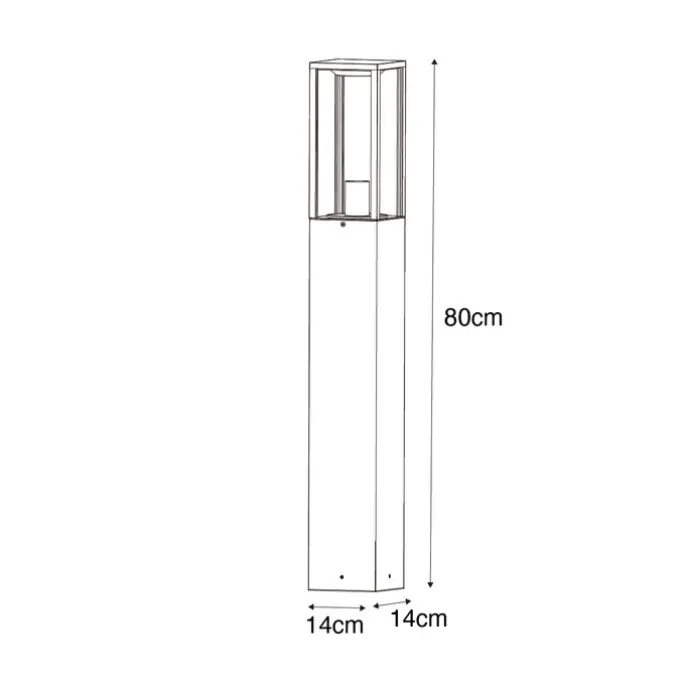 Stehende Außenleuchte schwarz mit Rauch 80 cm IP44 - Charlois