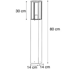 Stehende Außenleuchte schwarz 80 cm mit Erdspieß und Kabeltülle - Charlois