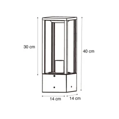 Stehende Außenleuchte schwarz mit Rauch 40 cm IP44 - Charlois