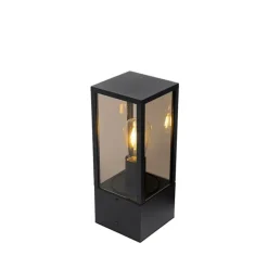 Stehende Außenleuchte schwarz mit Rauch 40 cm IP44 - Charlois