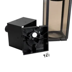 Stehende Außenleuchte schwarz mit Rauch 40 cm IP44 - Charlois