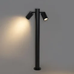 Stehende Außenleuchte schwarz 80 cm IP44 verstellbar 2-Licht - Duo