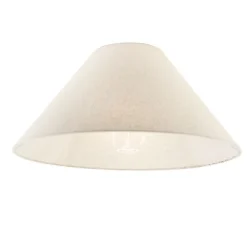 Stofflampenschirm beige rund abgeschrägt 55/19/26