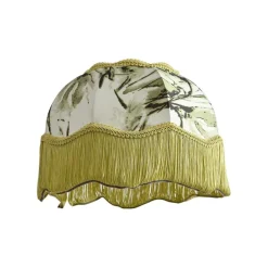 Stofflampenschirm Blattdesign mit weißer Innenseite 31,5/15/14 - Heritage