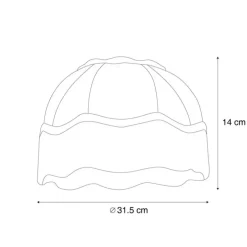 Stofflampenschirm Blumendesign mit weißer Innenseite 31,5/15/14 - Heritage
