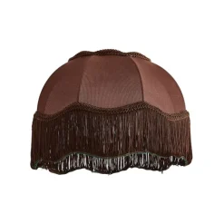 Stofflampenschirm braun mit weißer Innenseite 31,5/15/14 - Heritage