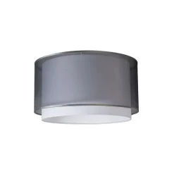 Stofflampenschirm schwarz / weiß 47/25 - Duo