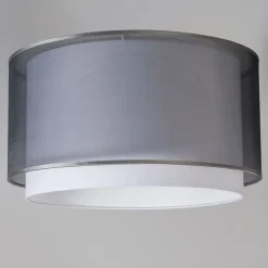 Stofflampenschirm schwarz / weiß 47/25 - Duo