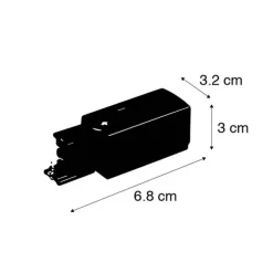Stromzufuhr für 3-Phasen Schiene weiß links - 3-phasig