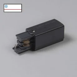 Stromzufuhr für 3-Phasen-Schiene rechts schwarz - 3-phasig