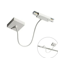 Stromzufuhr mit quadratischer Montageplatte für 1-phasige Schiene weiß - Iconic