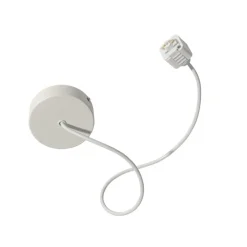 Stromzufuhr mit runder Montageplatte für 1-phasige Schiene weiß - Iconic