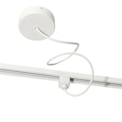 Stromzufuhr mit runder Montageplatte für 1-phasige Schiene weiß - Iconic