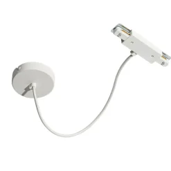 Stromzufuhr mit runder Montageplatte für 1-phasige Schiene weiß - Iconic