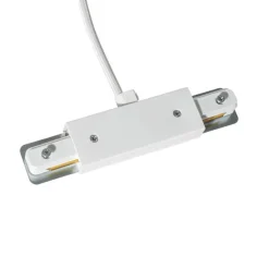 Stromzufuhr mit runder Montageplatte für 1-phasige Schiene weiß - Iconic