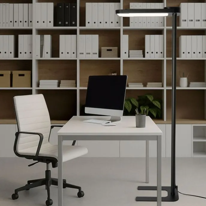 Tageslicht-Stehleuchte Schwarz Quadratisch inkl. LED und Dimmer - Guzo