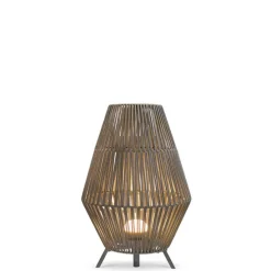 Taupe Stehleuchte inklusive dimmbarer LED, IP54, wiederaufladbar mit Fernbedienung - Conta