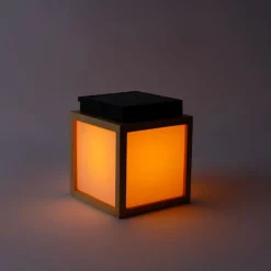 Tischleuchte aus Bambus mit Flammeneffekt inkl. LED IP44 Solar Wiederaufladbar - Vega